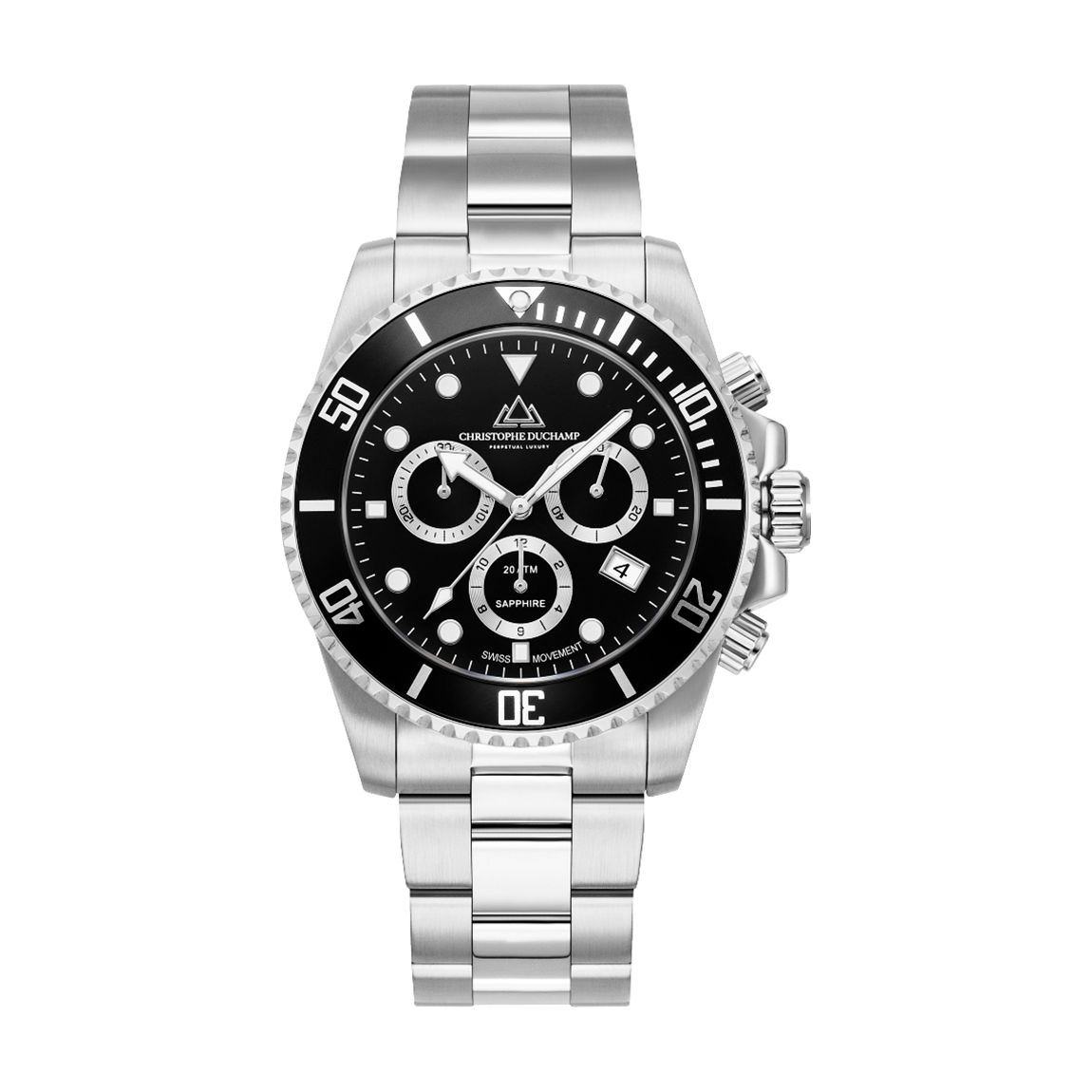 Men's Marine Chrono Black & Silver Watch 44mm main product photo