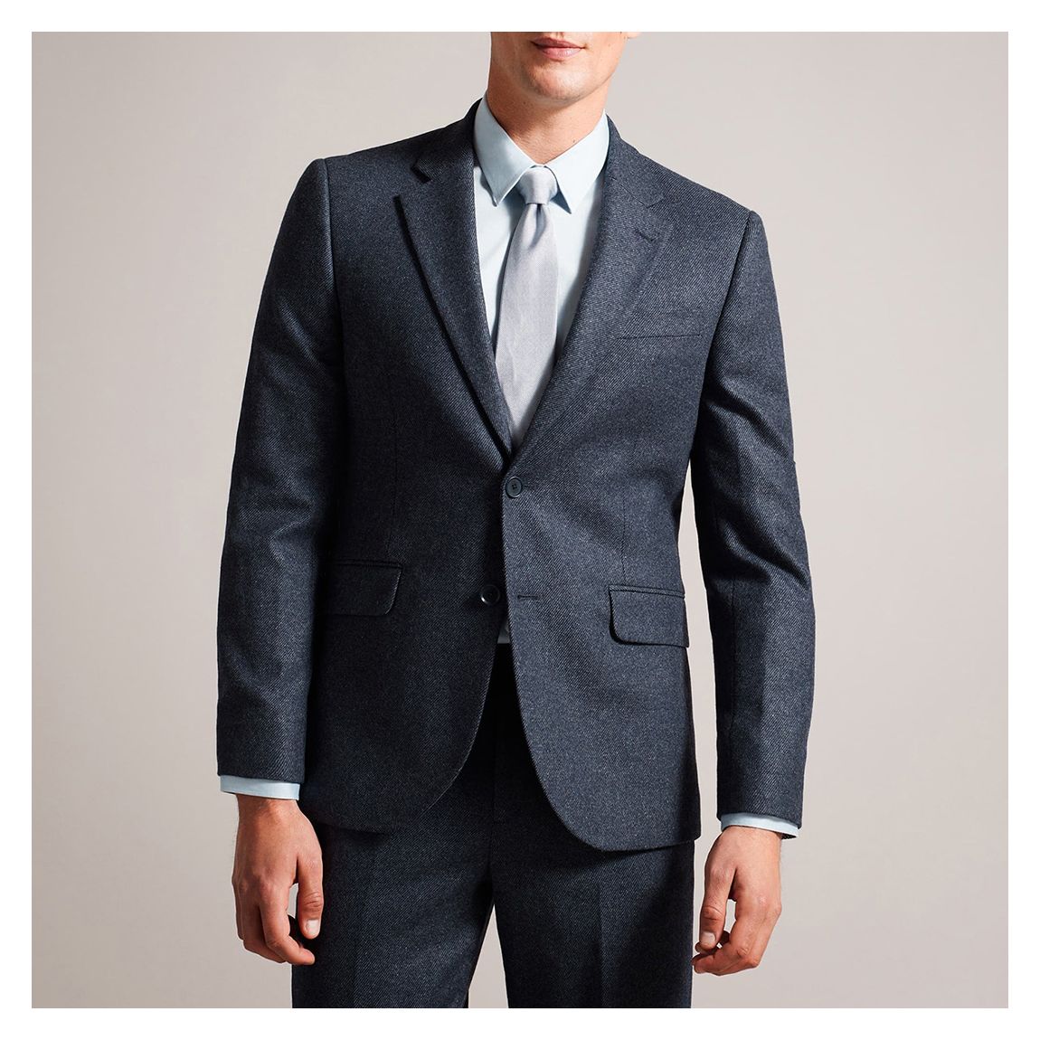 Navy Wool Blend Twill Jacket main product photo