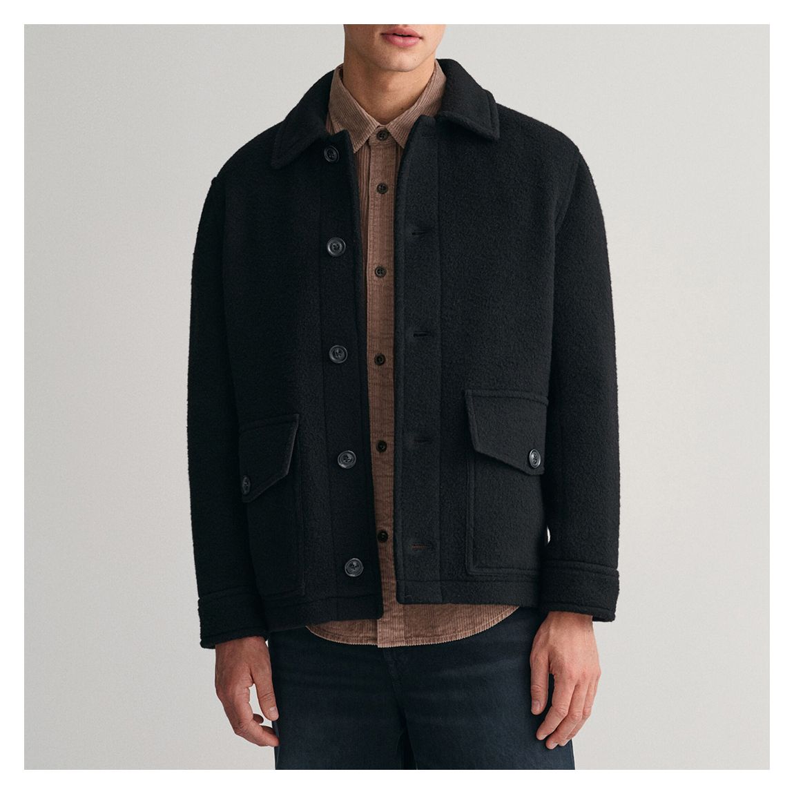 Black Short Wool Jacket main product photo