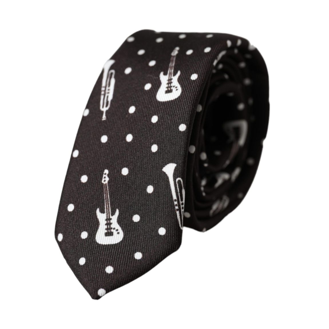Musicthemed Necktie Polka Dot Design - Black Ties main product photo