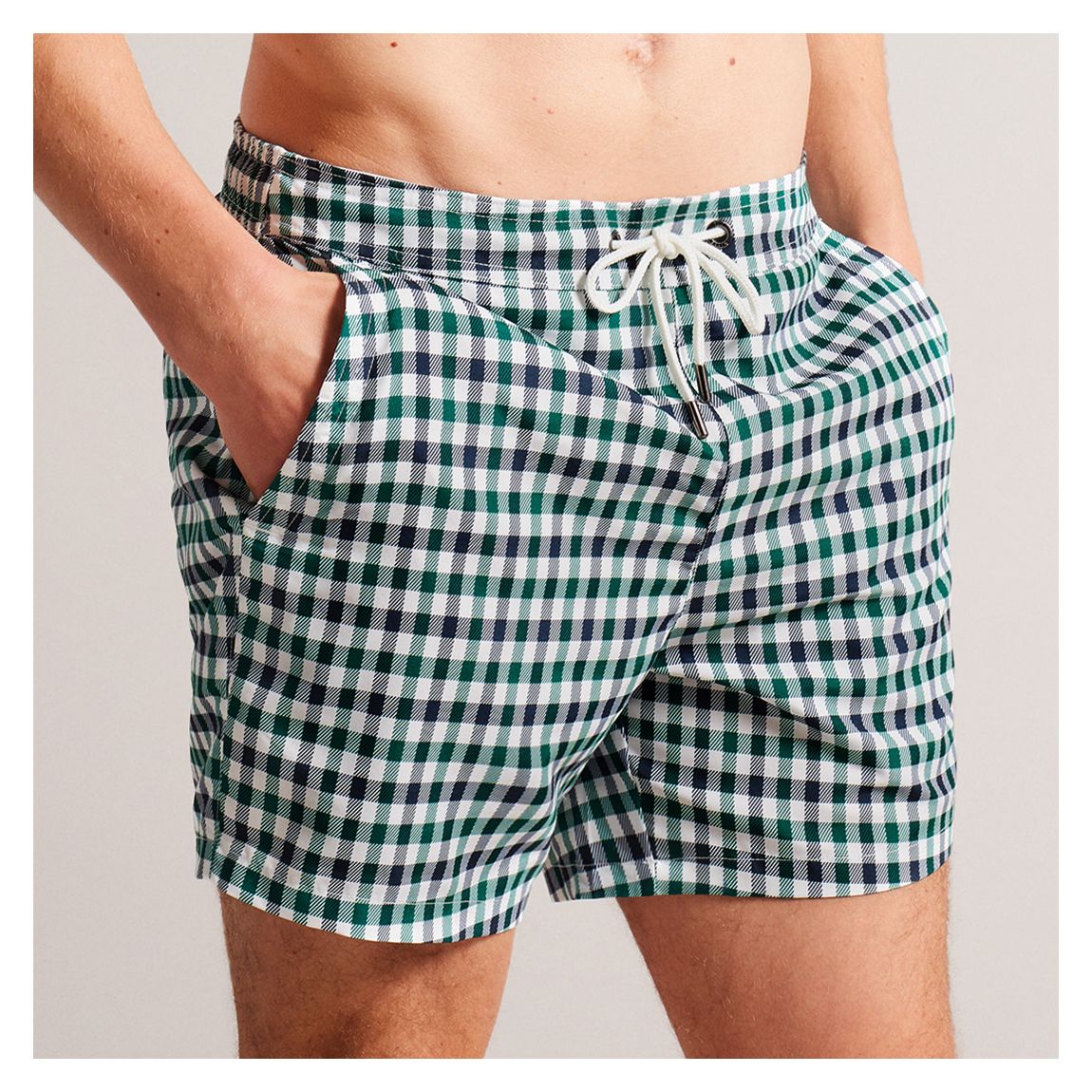 Navy Regular House Check Swimshort main product photo
