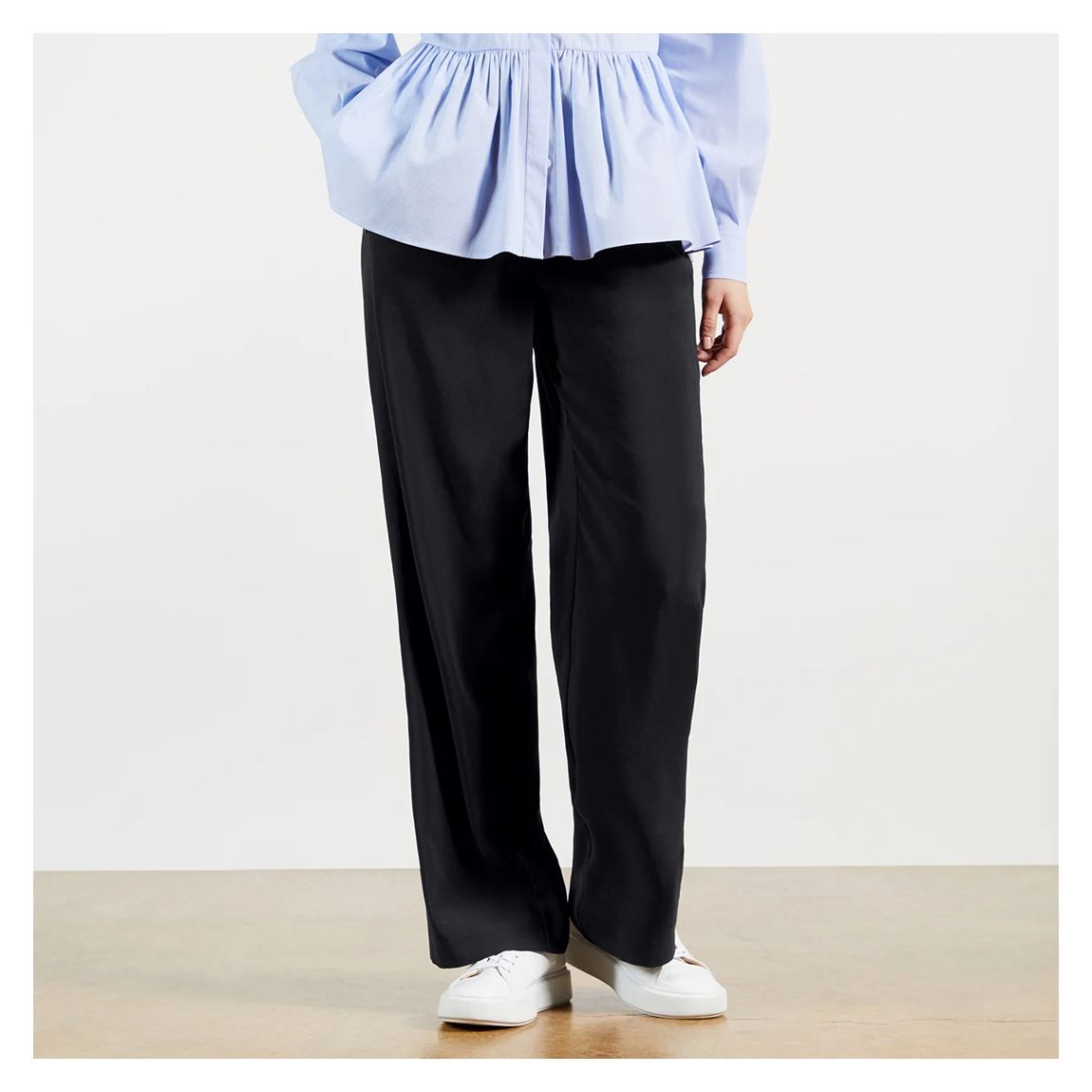 Navy Amaliaa Straight Leg Trousers main product photo