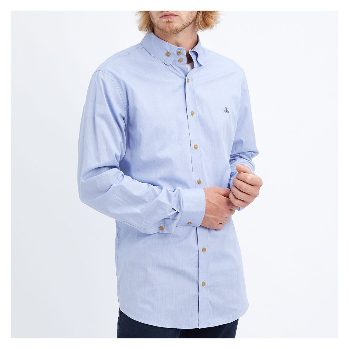 Blue 2 Button Krall Cotton Shirt main product photo