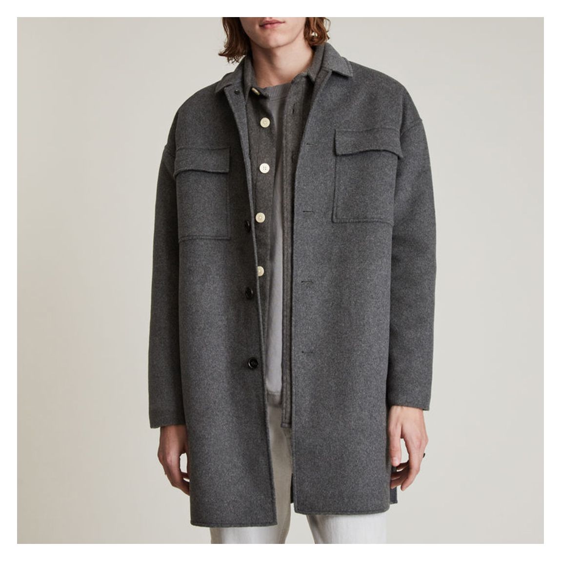 Charcoal Ark Wool Blend Coat main product photo