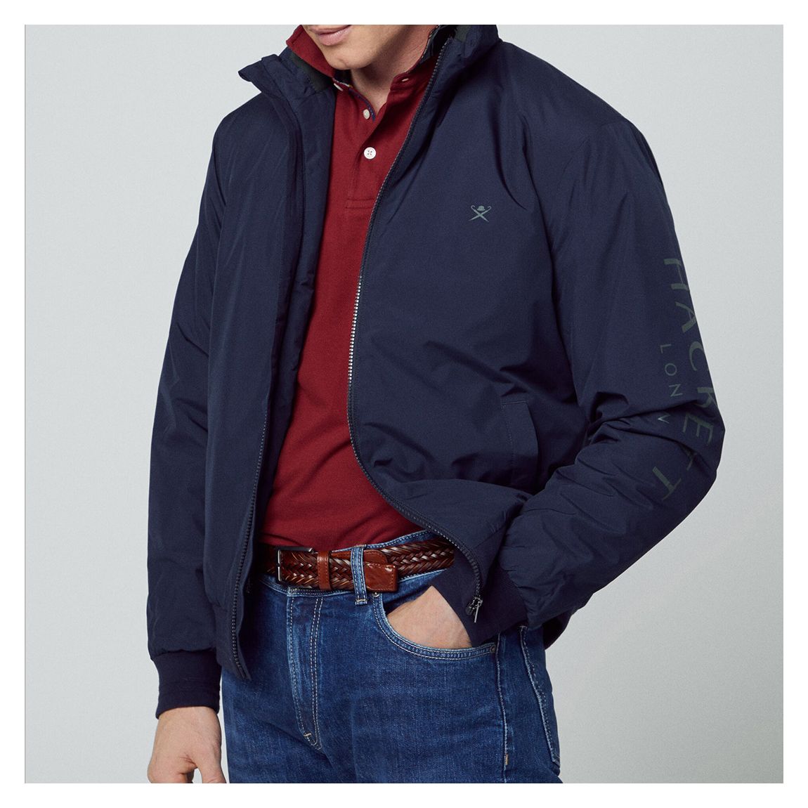 Navy Heritage Windbreaker Jacket main product photo