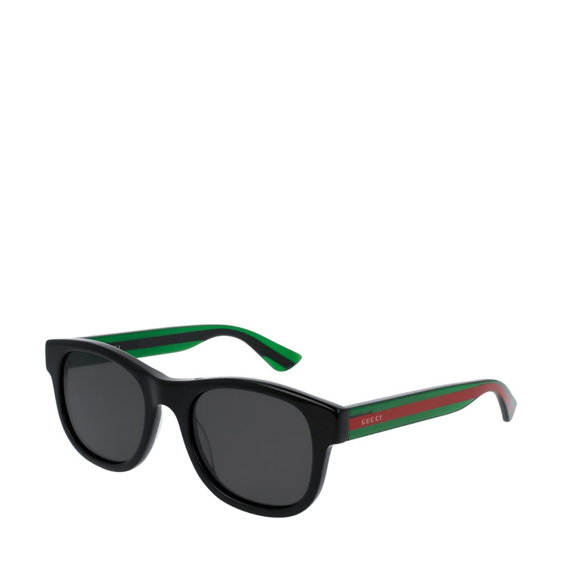 Men's Black/Green Striped Gucci Sunglasses 52mm main product photo