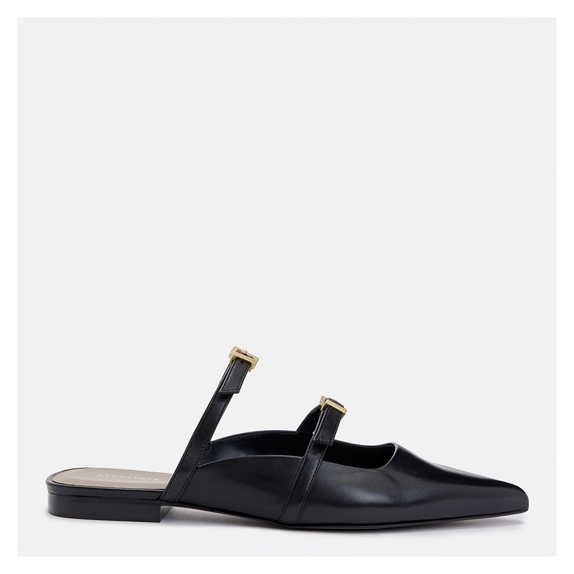 Black Shar Flat Leather Shoes main product photo