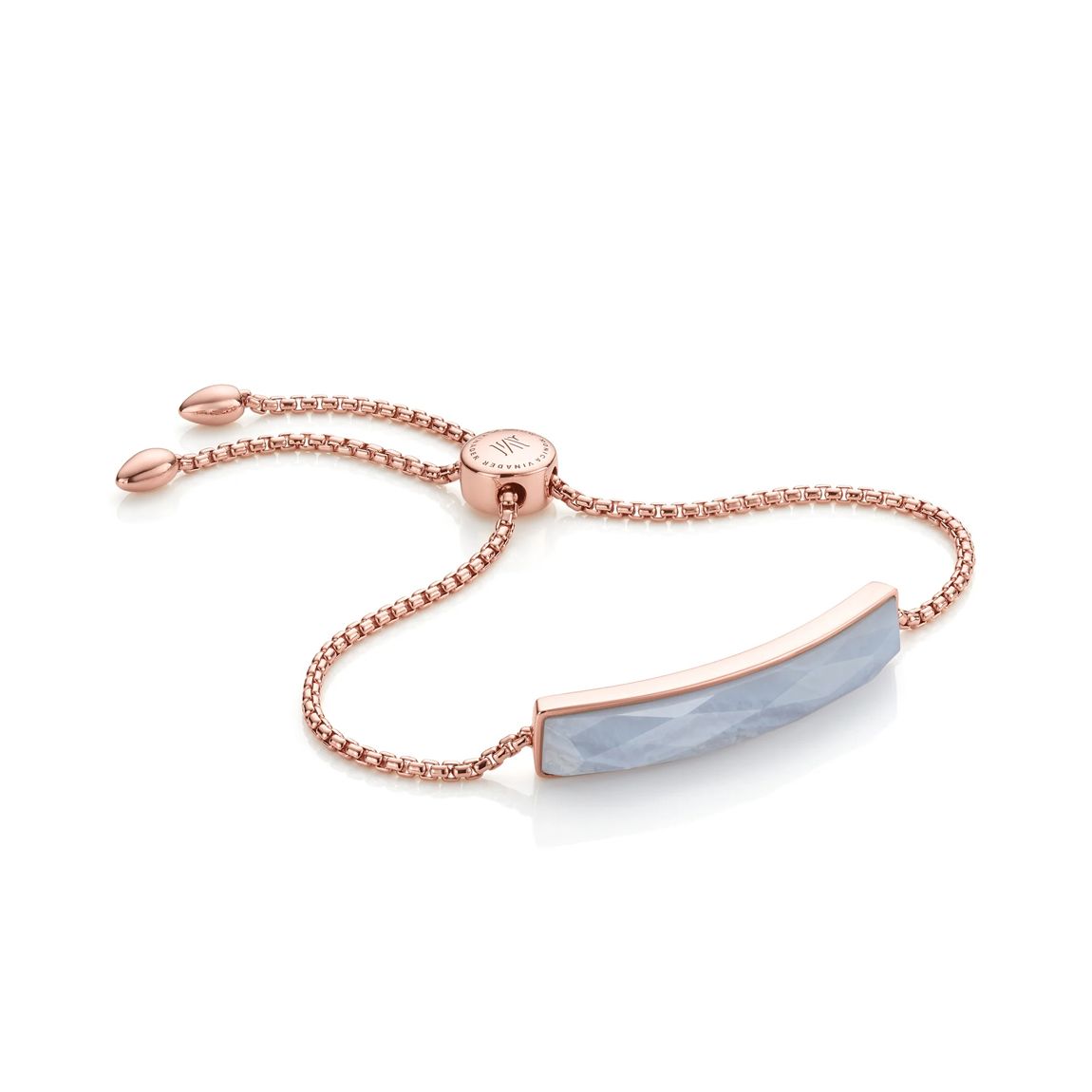 Rose Gold Vermeil Baja Facet Bracelet - Blue Lace Agate main product photo