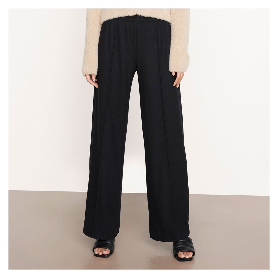 Black Wide Leg Wool Trousers main product photo