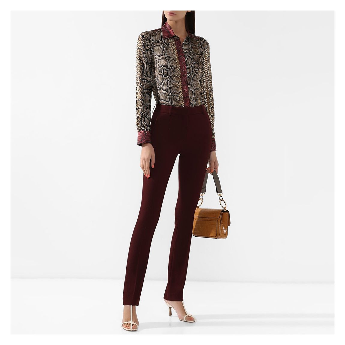 Burgundy Wool Cropped Trousers main product photo