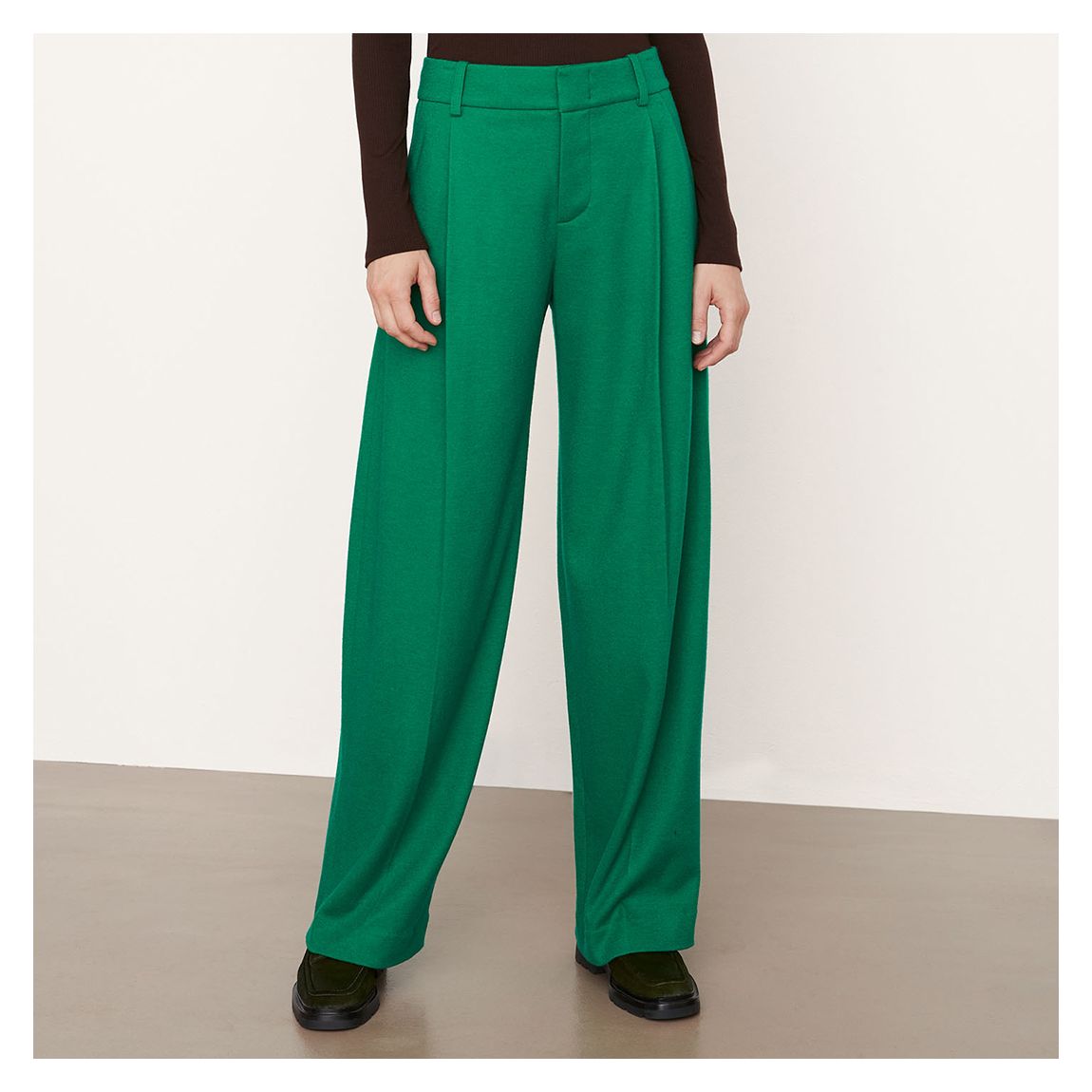 Green Tailored Wool Blend Trousers main product photo
