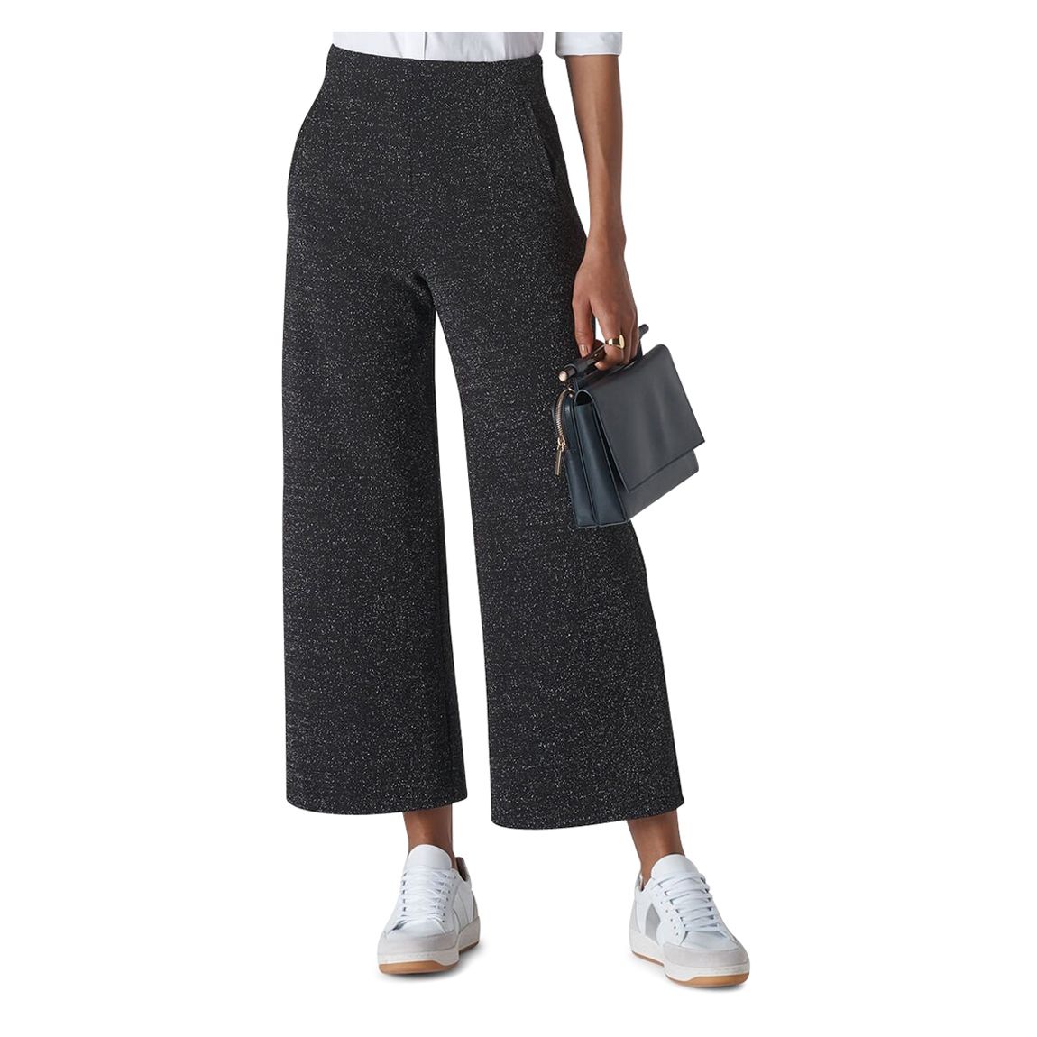 Black Metallic Wide Leg Trousers main product photo