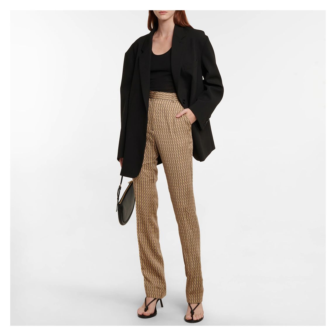 Brown/Navy Tailored Slim Trousers main product photo