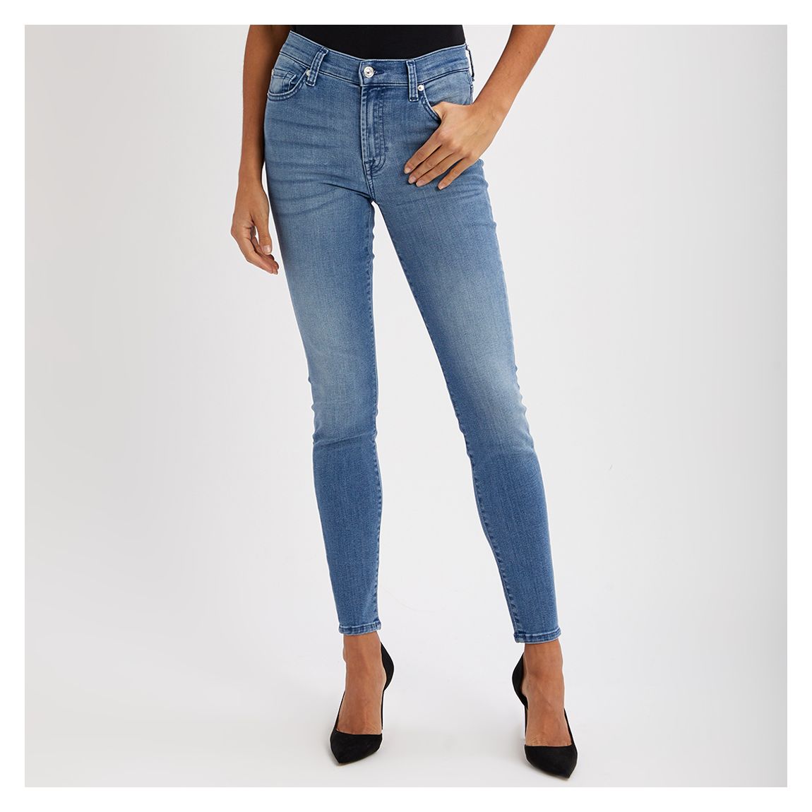 Blue High Waisted Skinny Jeans main product photo