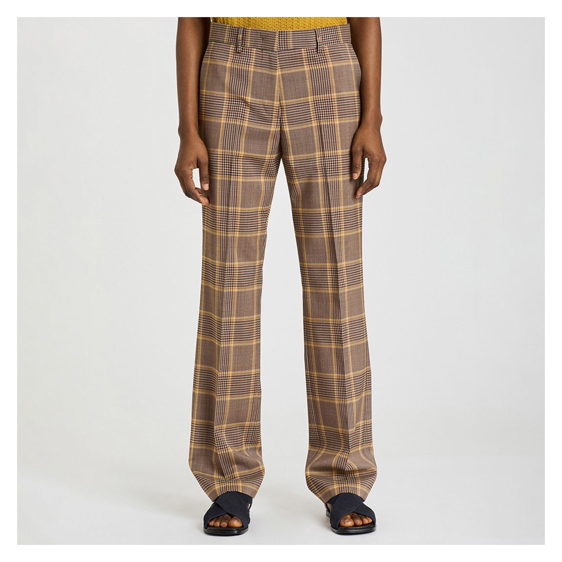 Brown/Orange Check Wool Trousers main product photo