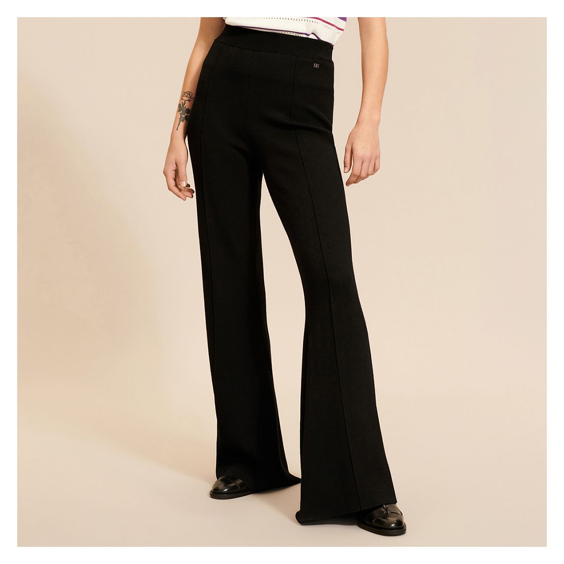 Black Flare Leg Trousers main product photo