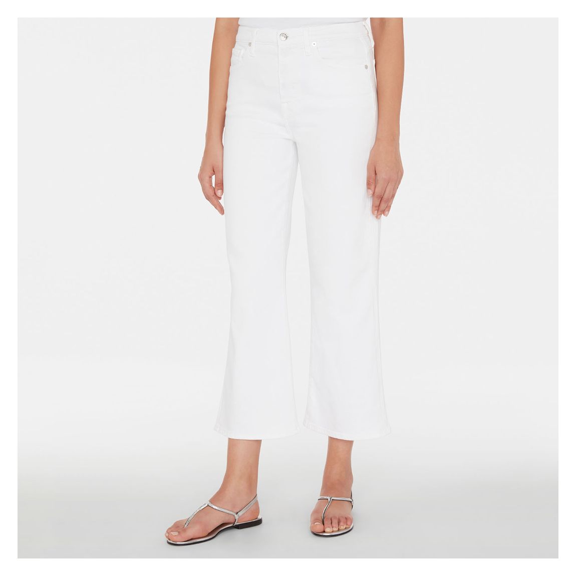 White Alexa Luxe Cropped Stretch Jeans main product photo