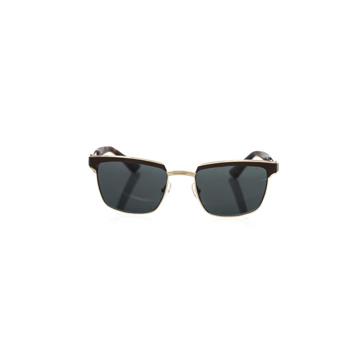 Square Sunglasses Leather Frame - Brown main product photo