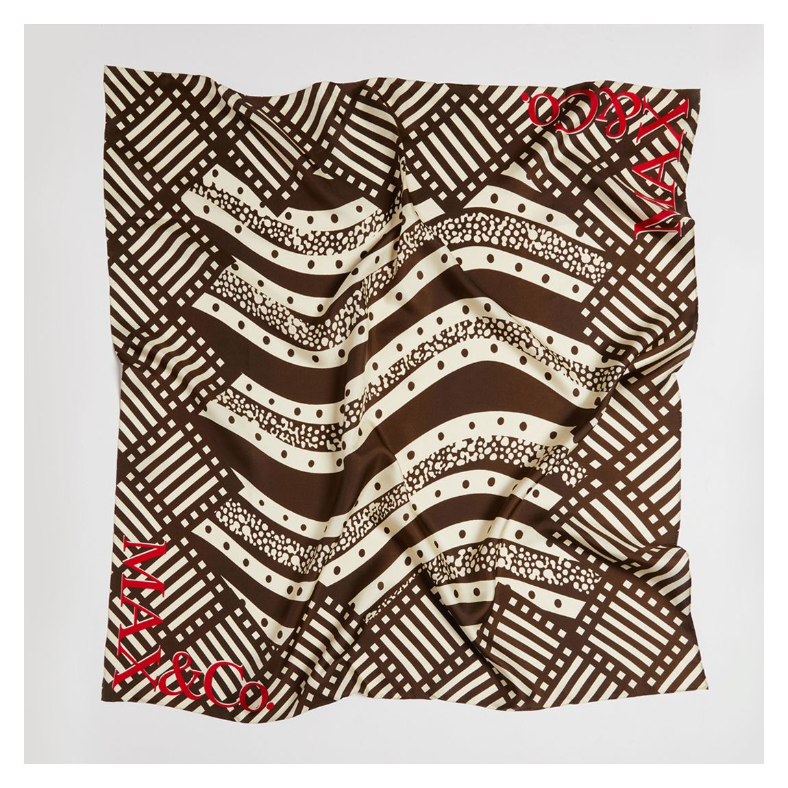 Brown Oggi Pattern Square Handkerchief main product photo
