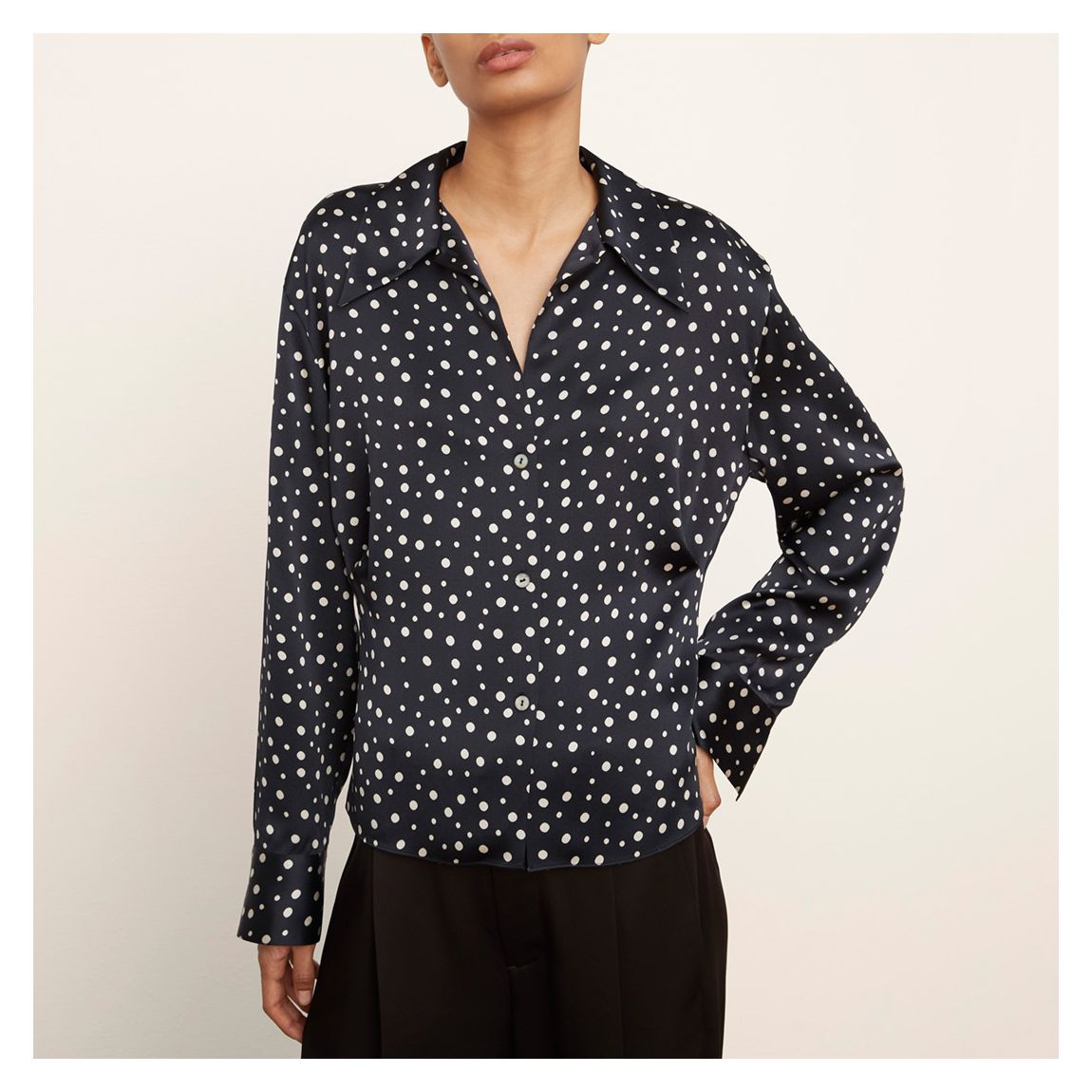 Navy Dot Silk Shirt main product photo