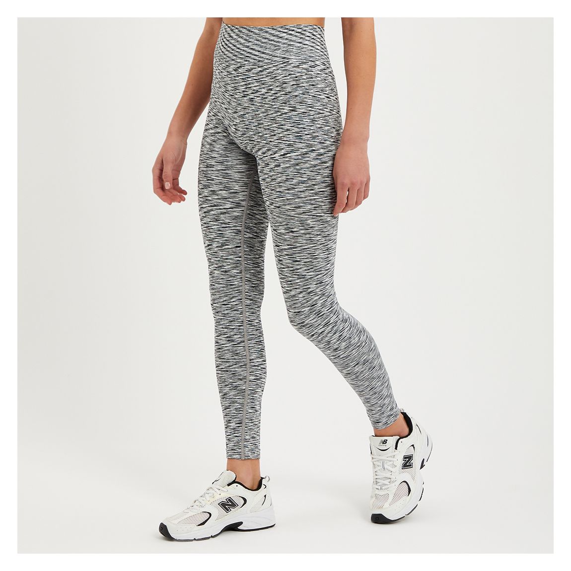 Black/White Athleisure Patterned Leggings main product photo