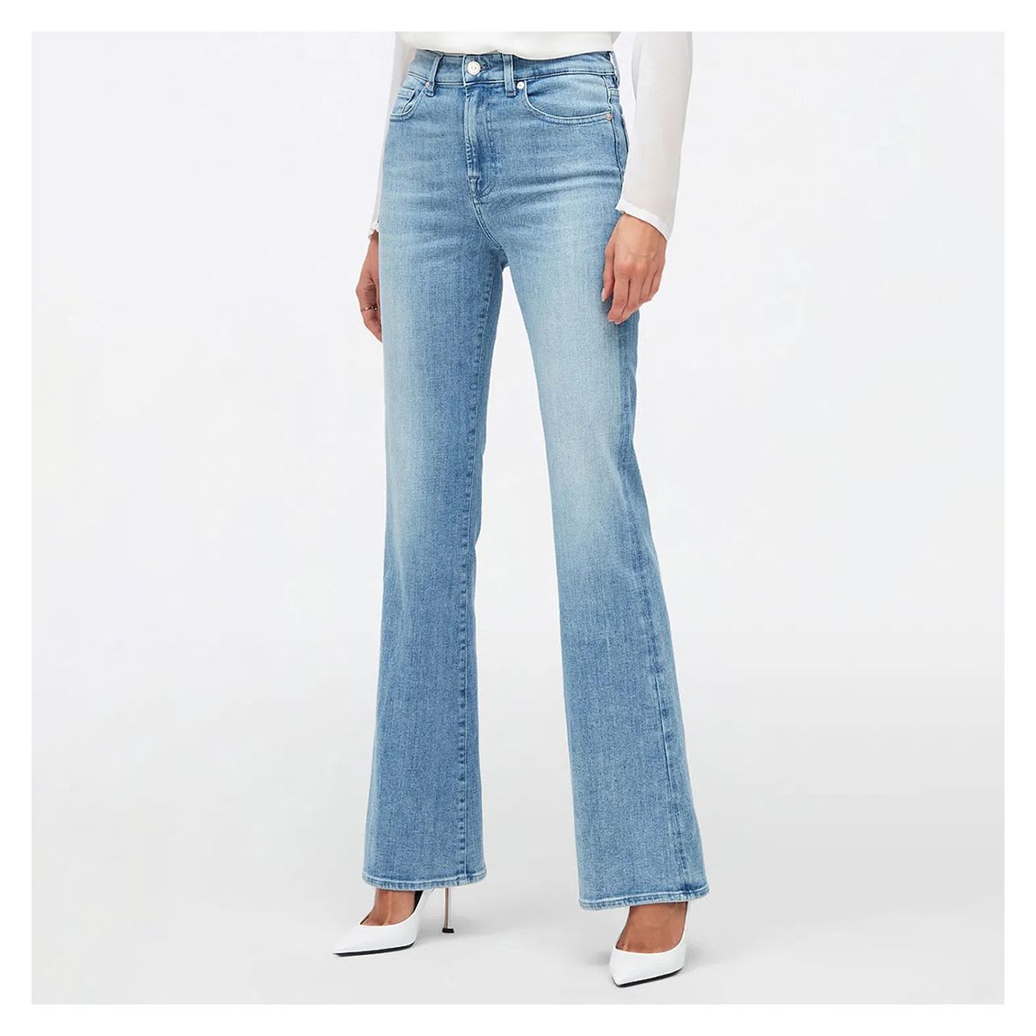 Light Blue Lisha Flared Stretch Jeans main product photo