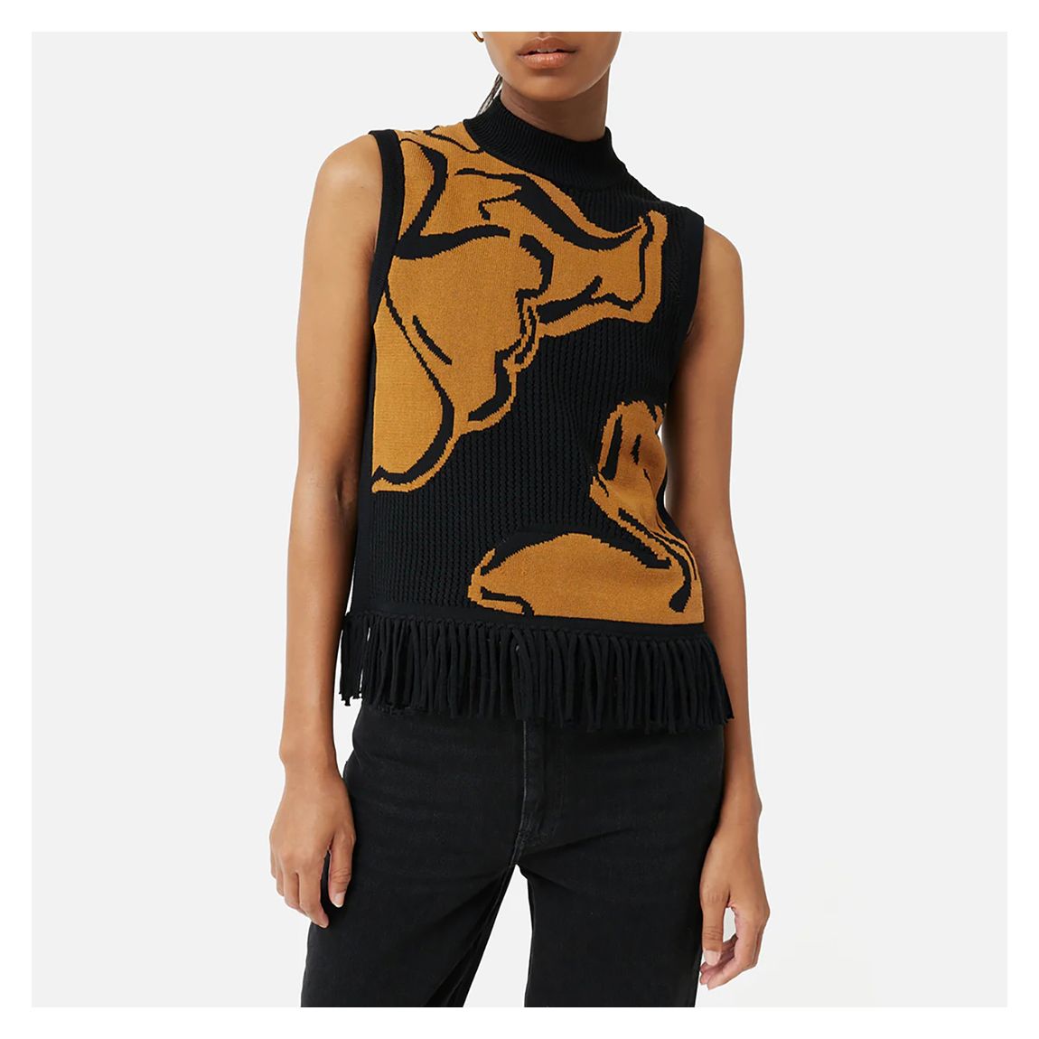 Black Jacquard Cotton Top main product photo