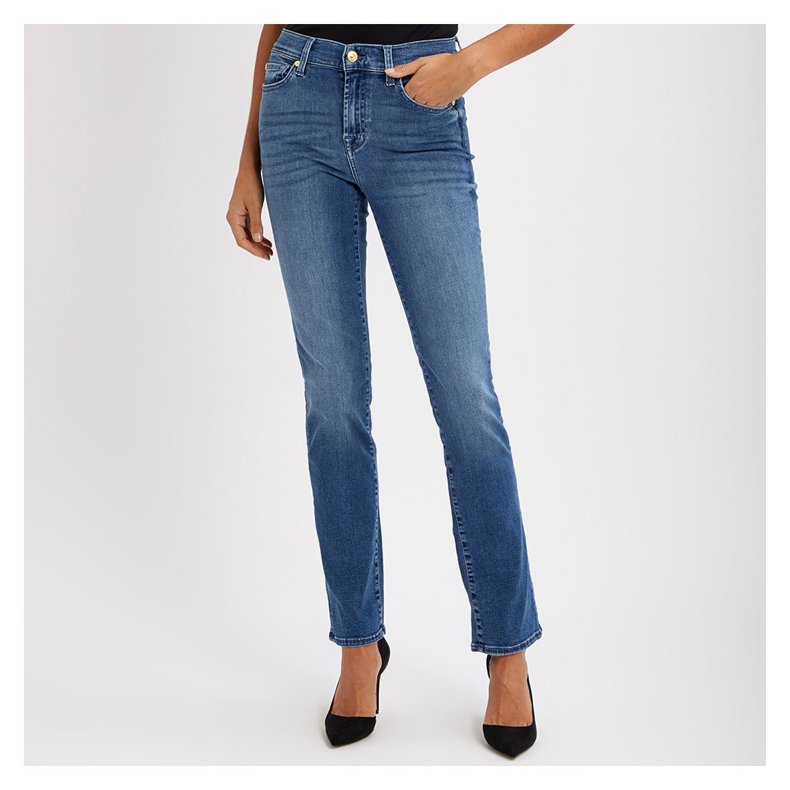 Mid Blue Straight Slim Jeans main product photo
