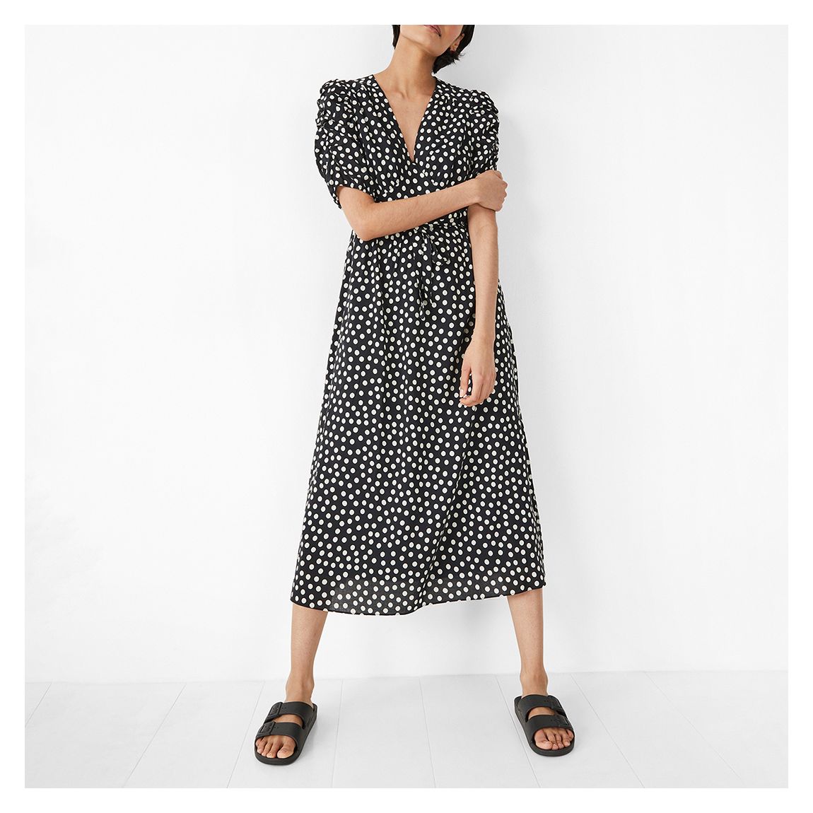 Black/White Melisa Midi Dress main product photo
