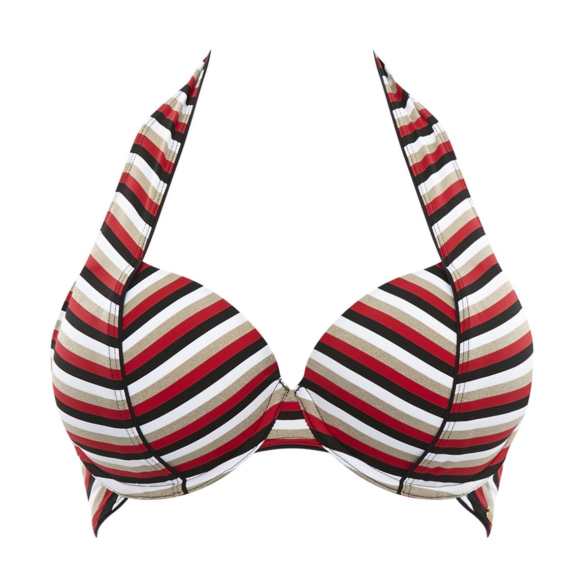 Disco Stripe Summer Halter Bikini Top main product photo