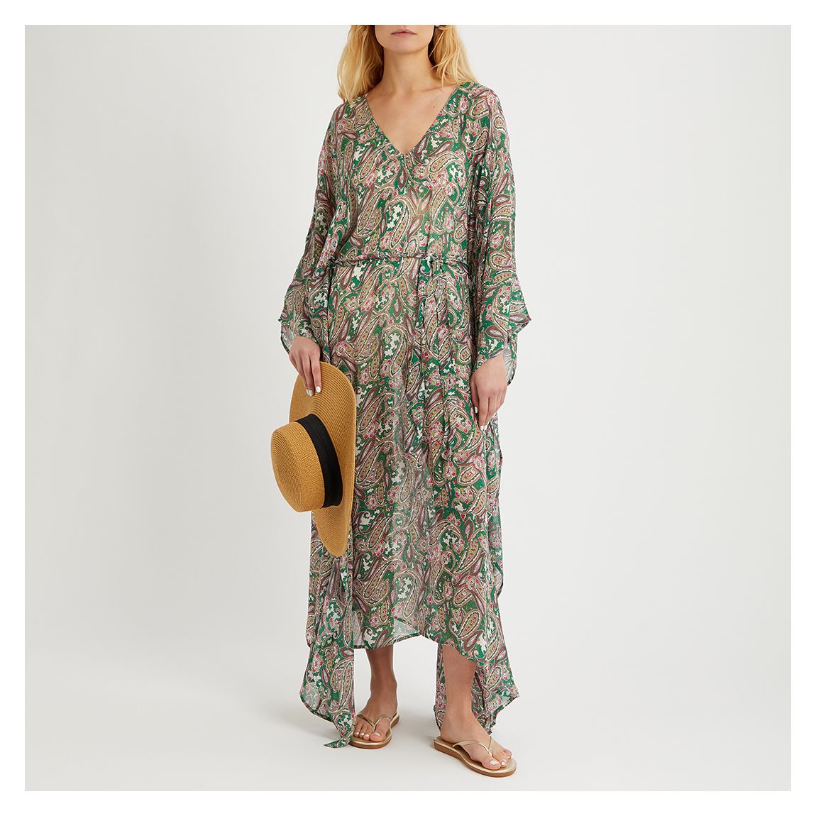 Emerald Paisley Print Kimono main product photo