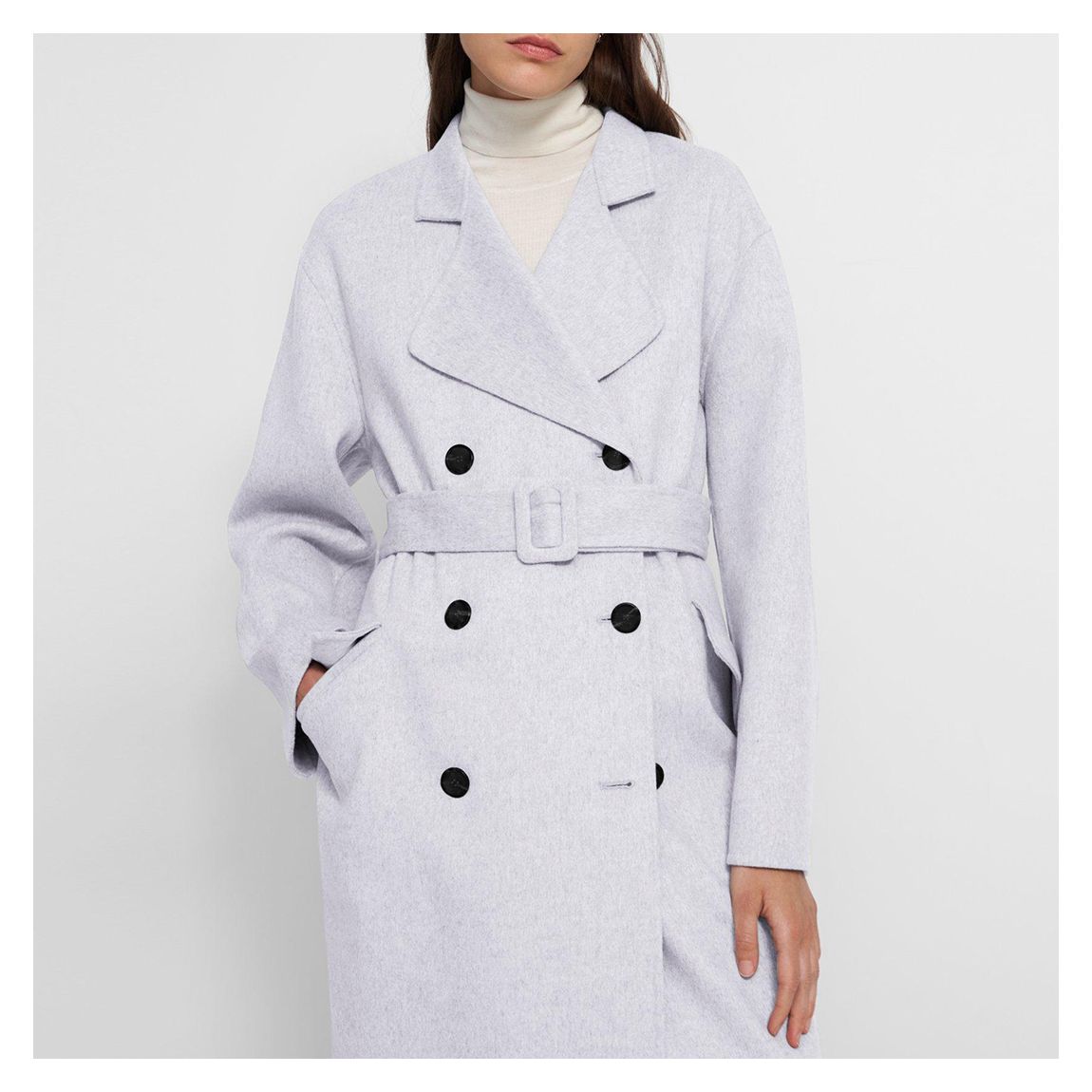 Light Blue Double Breasted Cashmere Blend Coat main product photo