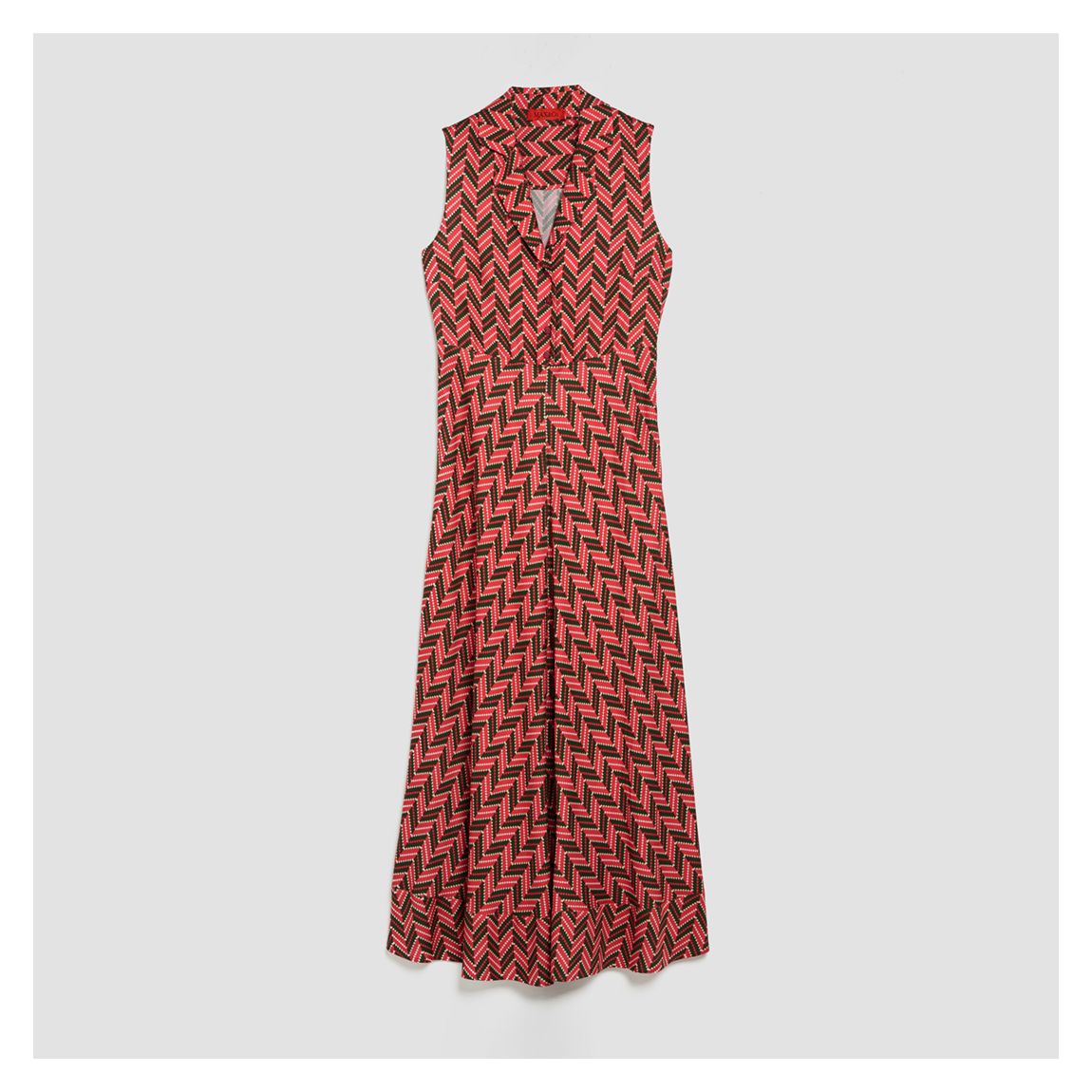 Red Bafing Pattern Midi Dress main product photo
