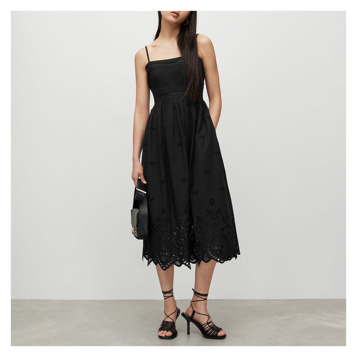 Black Whitley Broderie Dress main product photo
