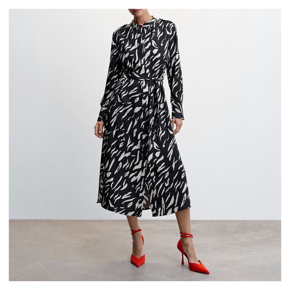 Black Midi Printed Dress main product photo