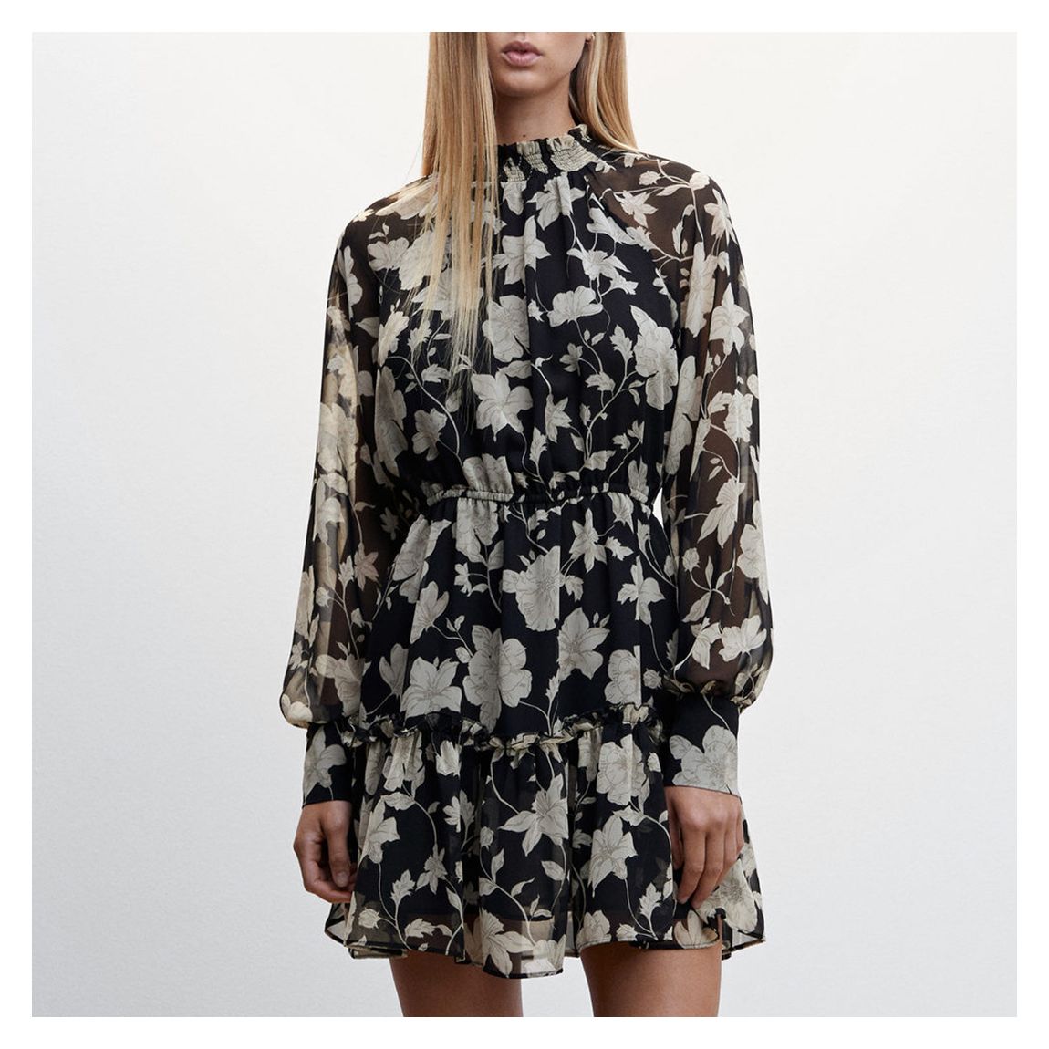 Black Printed Short Dress main product photo