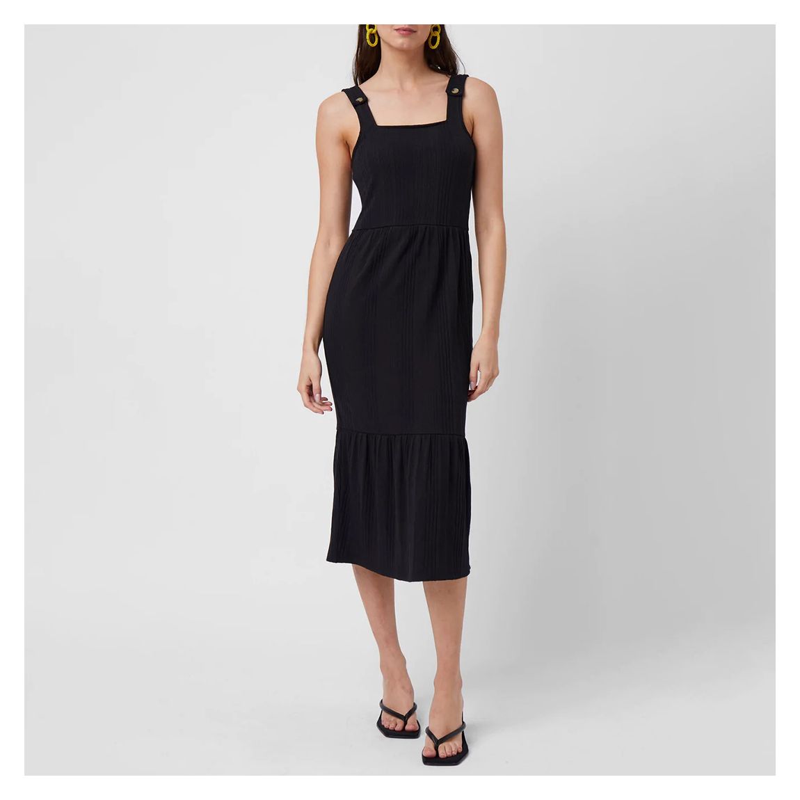 Black Cotton Midi Dress main product photo