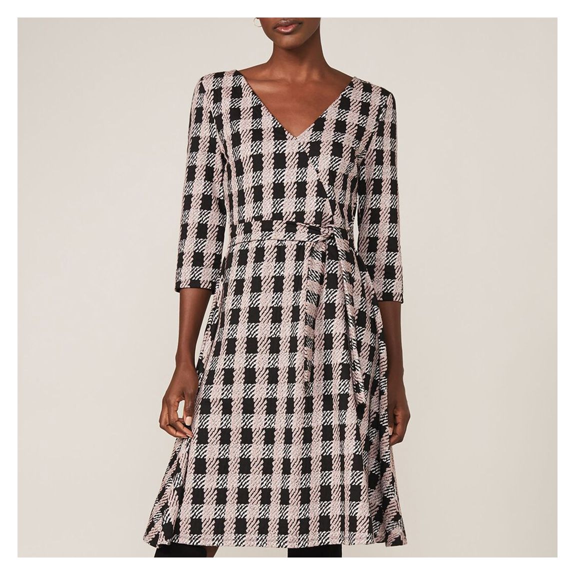 Black Ava Check Dress main product photo