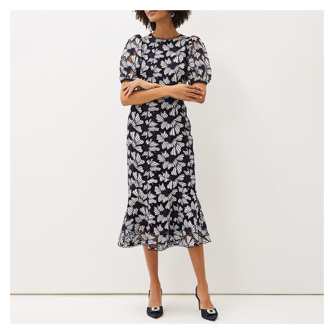 Black Floral Caitlyn Dress main product photo