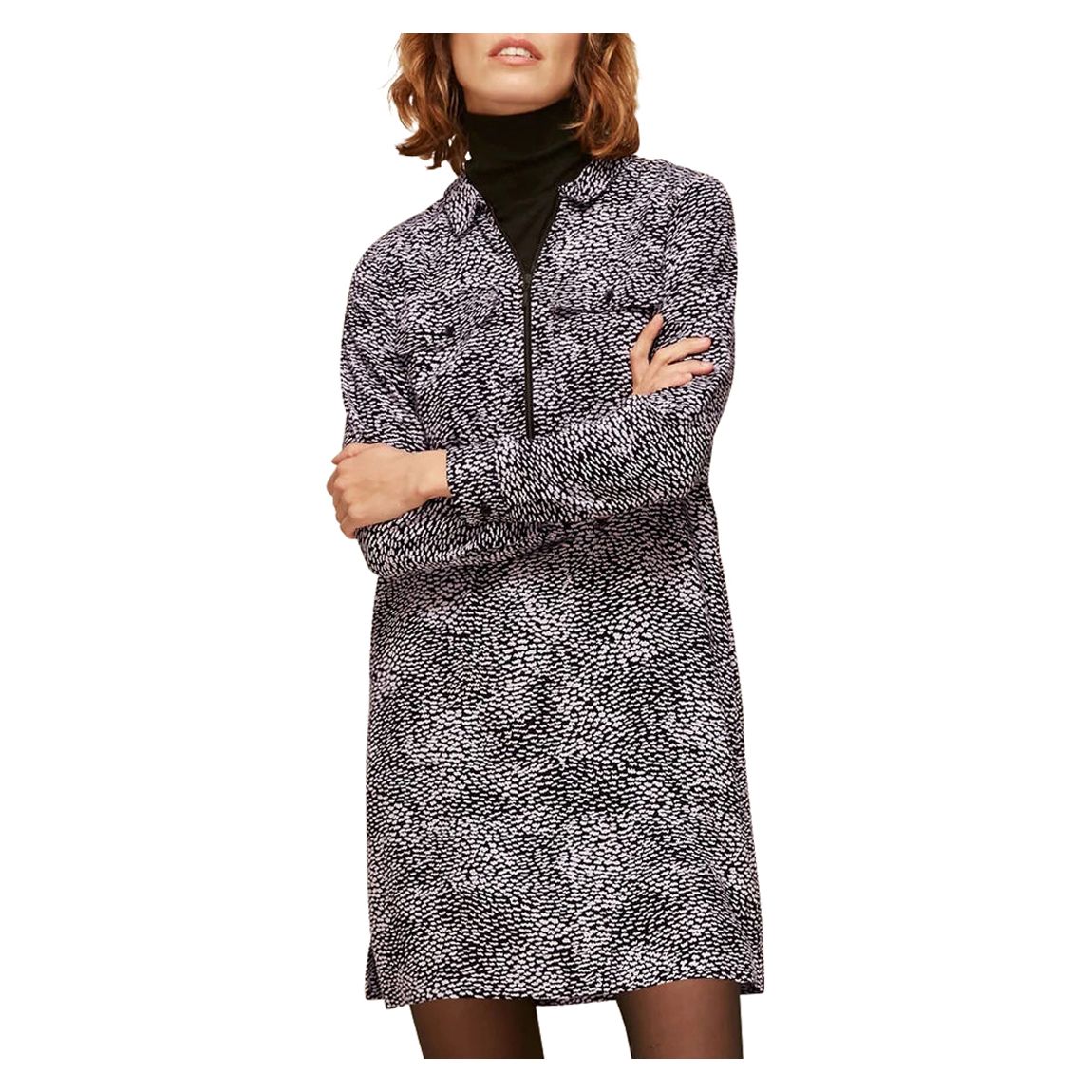 Black Ripple Print Kay Shift Dress main product photo
