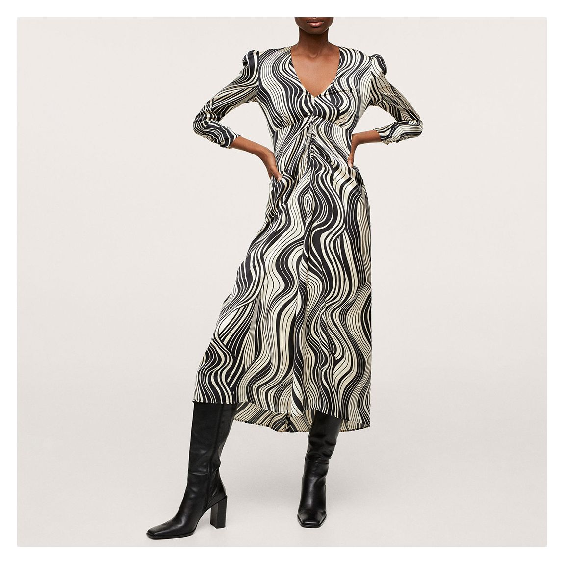 Black Midi Printed Dress main product photo