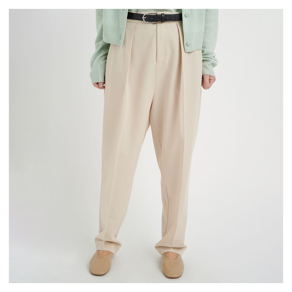 Cream Naxa Drop Crotch Trousers main product photo