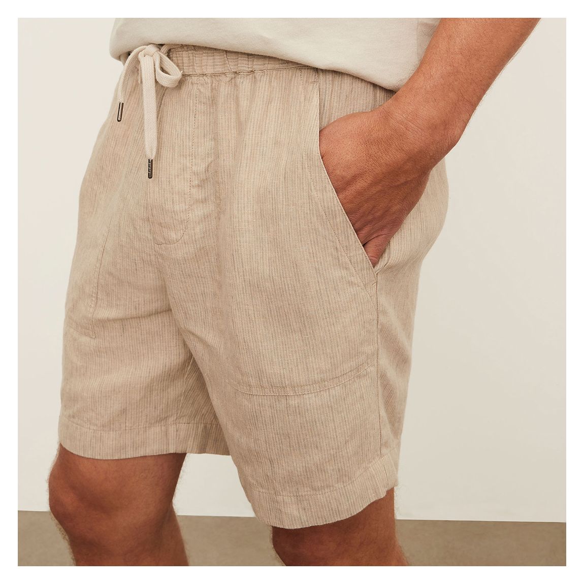 Sand Stripe Linen Shorts main product photo