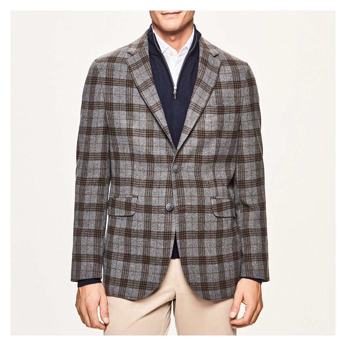 Grey/Brown Plaid Jacket main product photo