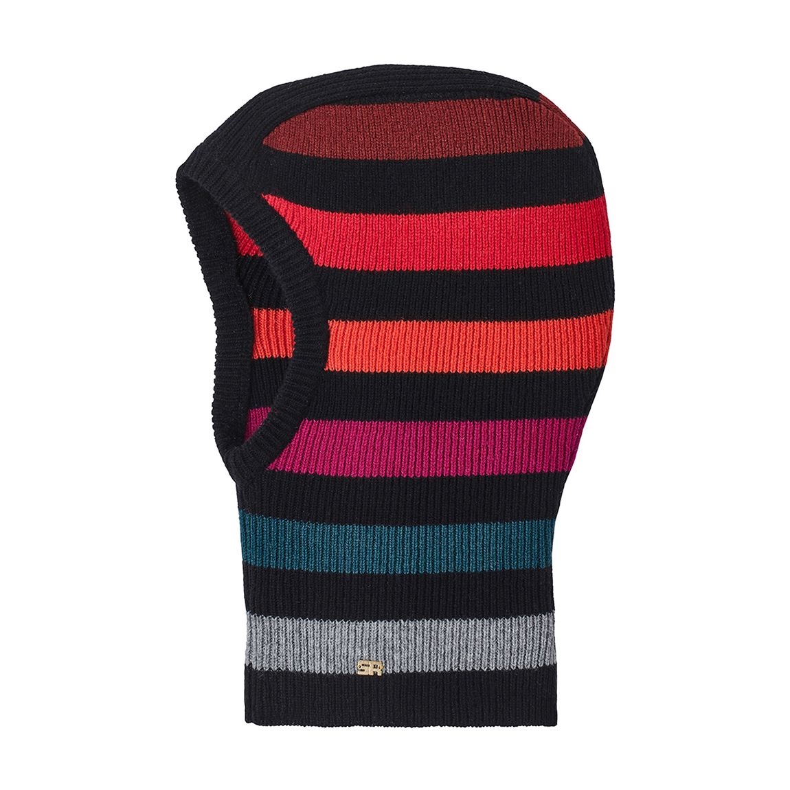 Black Striped Cashmere And Wool Blend Ski Mask main product photo