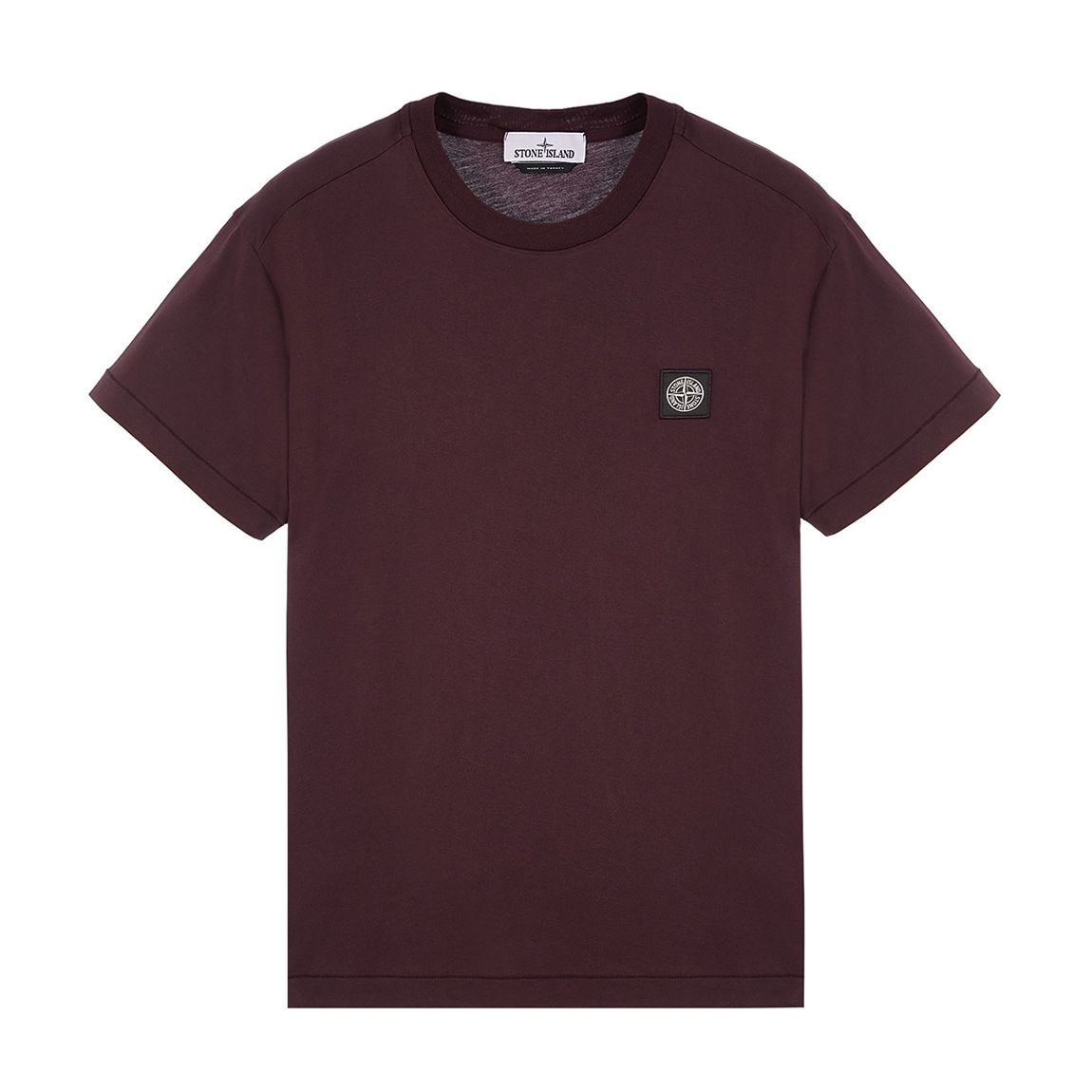 Dark Red Square Logo Cotton T-Shirt main product photo