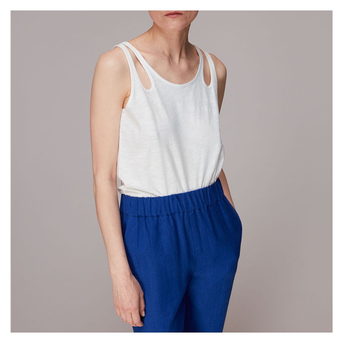 White Raven Double Strap Cotton Top main product photo