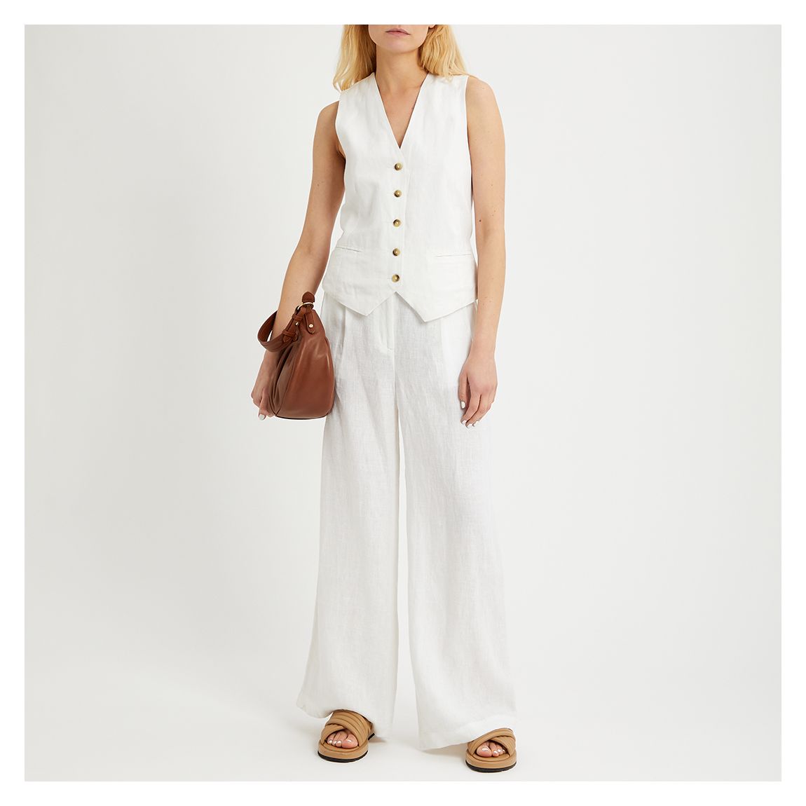 White Linen Waistcoat main product photo