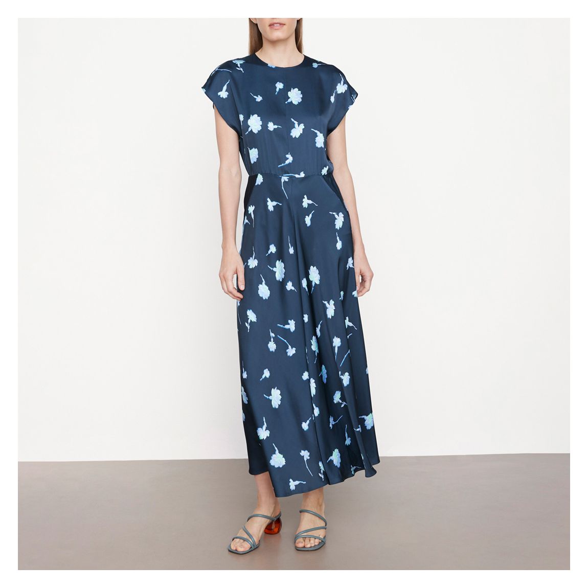 Navy Sea Carnation Midi Dress main product photo