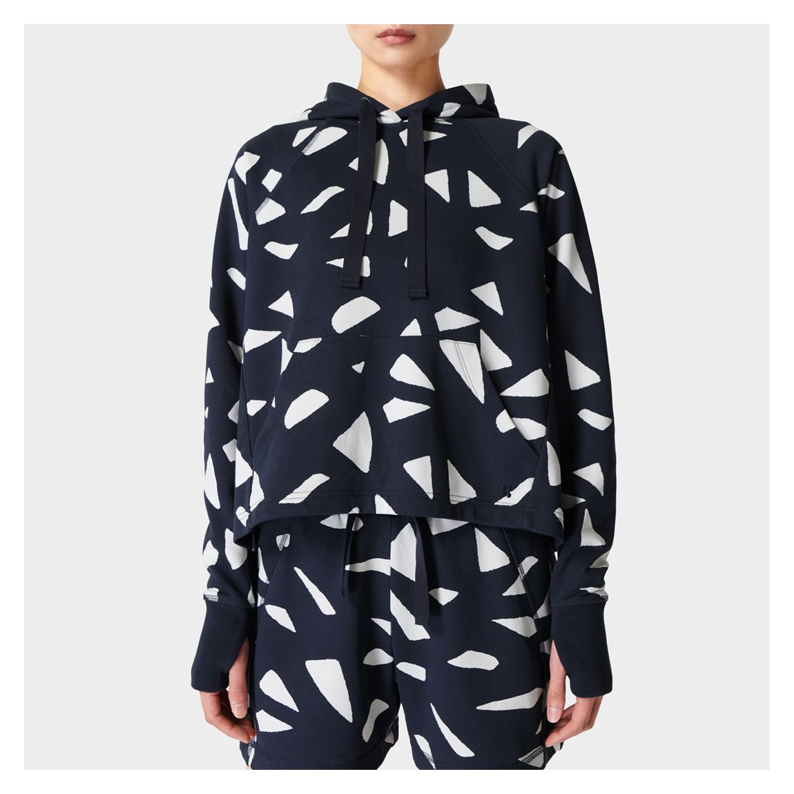 BLUE Revive Cropped Hoody - Navy Blue Vintage Seed Print main product photo